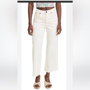 SLVRLAKE GRACE CROP Cream jeans NWT Sz 26 raw hem NEVER WORN!
